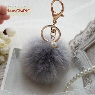 Rabbit hair ball pendant Key Chain black